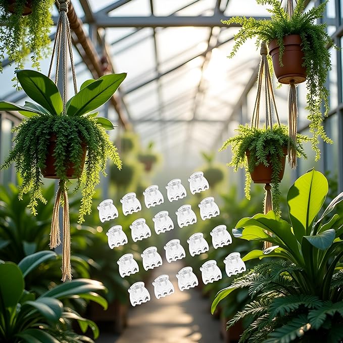50 Pcs Plant Support Clips,Plant Orchid Clips Flowers Support Clear Fixer for Garden Vine Stem Plants Climbing Clasp Transparent 6 Claws Orchid Plastic Butterfly Plant Support Garden Structures