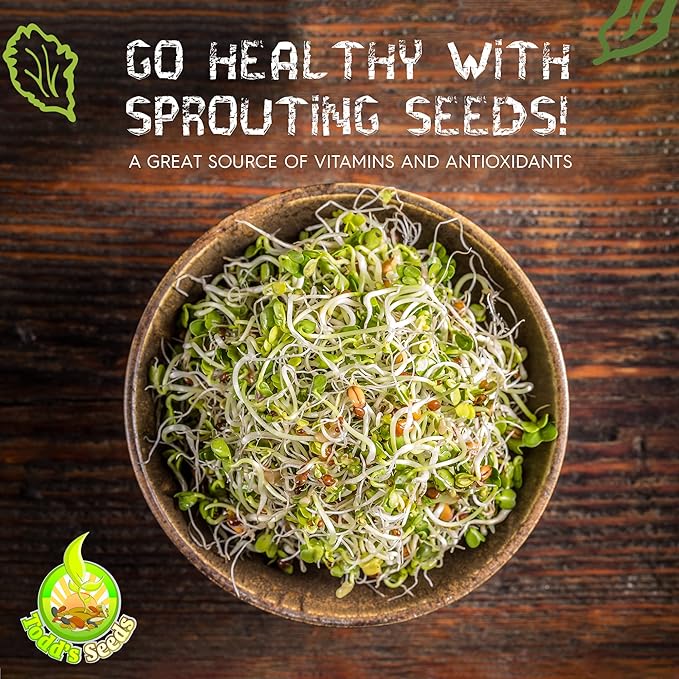 Todd’s Seeds - Countryside Delight Sprouting Seed Mix - One Pound - Sprouting Seeds for Microgreens - Clover, Cress, Arugula, Radish and Dill - Chemical Free - Non GMO