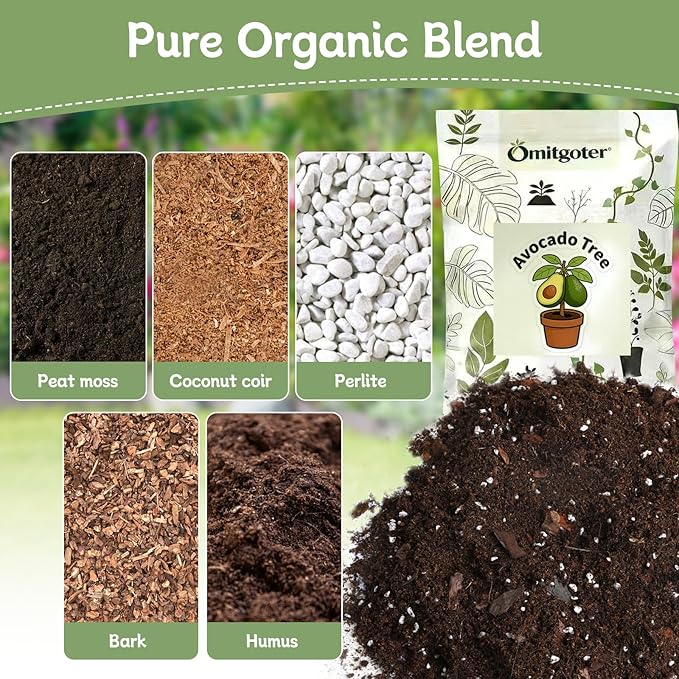 Avocado Soil 1qt, 100% Natural Organic Potting Soil for All-Stage Avocado Tree Growth