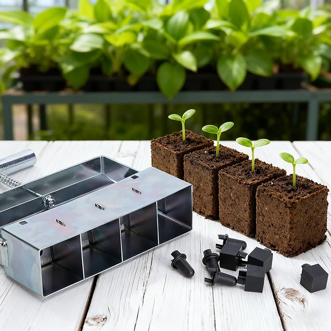 Adnee 24 Pcs Soil Block Maker Seed Pins, 3 Types Soil Blocker Seed Hole Maker, Seed Plug Maker Fit for Mini 4 Mini 5 Long-Handle Soil Blockers, Seed Pin Only