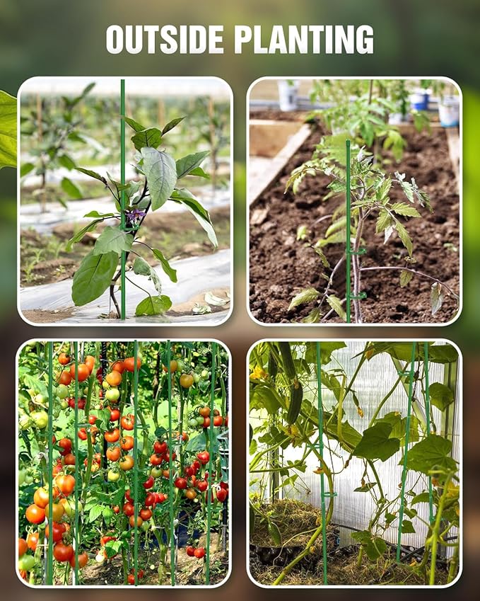 Joyhalo 20 Pack Plant Stakes for Indoor Plants, 16 Inch Garden Stakes, Adjustable Plant Support Sticks for Tall Plants As Tomatoes Beans Orchid Vegetable