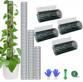 Moss Pole DIY Kit, 13.2ft Metal Moss Pole for Plants Monstera, 4Pcs 8.3in×3.3ft Steel Wire Mesh with Cable Ties, Max Make 7Pcs 23" Sphagnum Moss Pole (13.2FT Wire Mesh Without Plier)