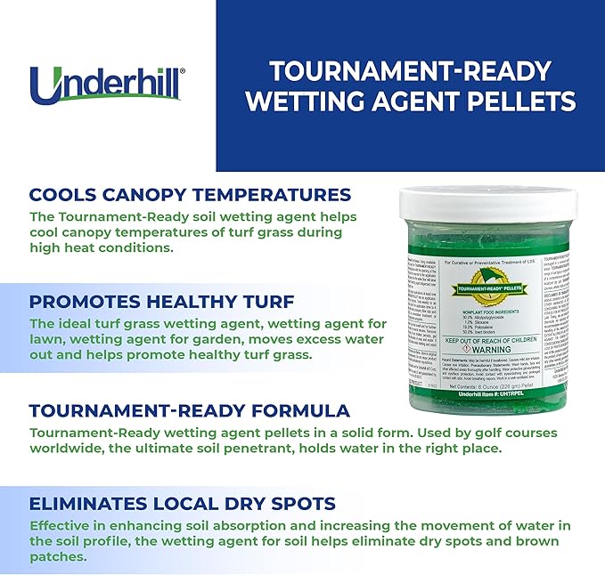 Underhill UHTRPEL Tournament-Ready Wetting Agent Pellets Soil Surfactant for Lawn, Garden, Turf Grass, Golf Greens, 1 Tablet