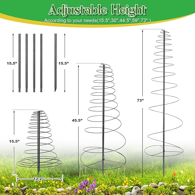 Outdoor Metal Trellis for Climbing Plants, Heavy Duty Rustproof Garden Trellis 60in, Sturdy Plant Support for Roses, Ivy, Tomatoes, Cucumbers, Flowers