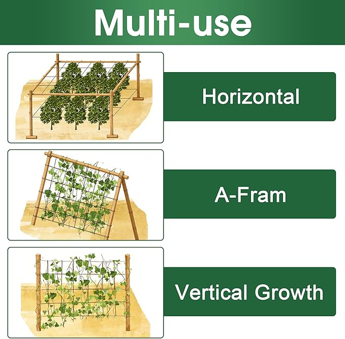 Heavy Duty Trellis Netting Roll, Oltara 5 x 550 ft Soft Mesh Nylon Garden Plant Trellis Netting Bulk for Climbing Plants, Vegetables, Fruits, Cucumber, Pea, Tomatoes