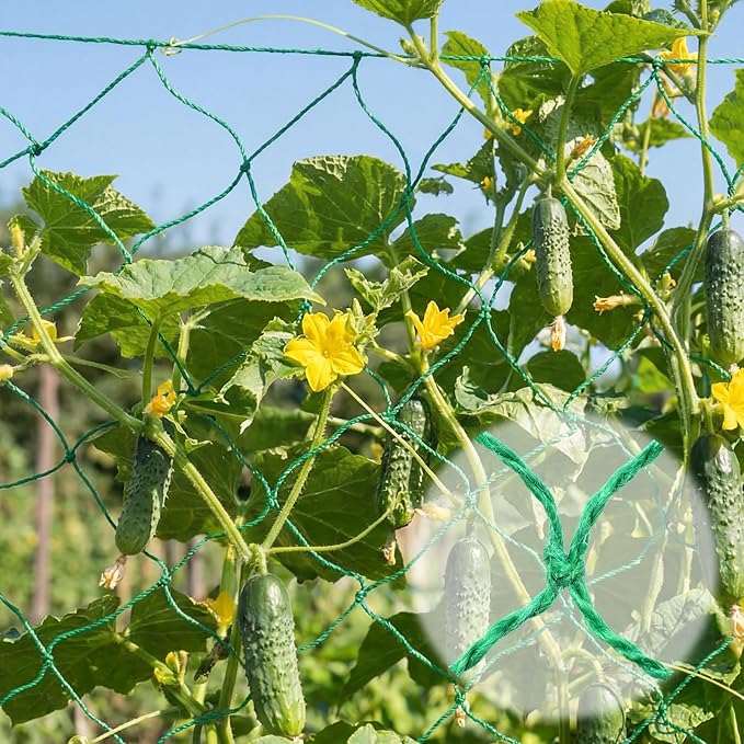 1 Piece Green Plant Support Netting Jute Net Heavy Duty Garden Plant Trellis Netting for Climbing Plants Outdoor Indoor Grow Net for Cucumber Vine Tomatoes Peas Flower Fruits Vegetables (8 ft)