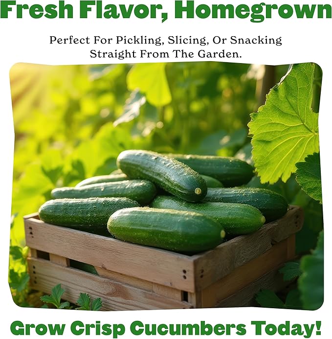 Epic Gardening Cucumber Seed Bundle - 2 Non-GMO Varieties, Includes Double Yield & Tendergreen Cucumbers, Perfect for Salads, Snacking or Pickling, Great for Backyard or Raised Bed Gardens