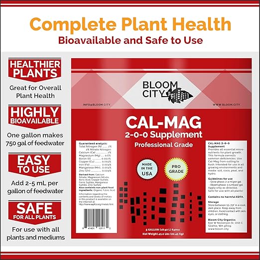 Bloom City Professional Grade Ultra Pure Cal-Mag Growing Fertilizer, 1/2 Pint (8 oz)