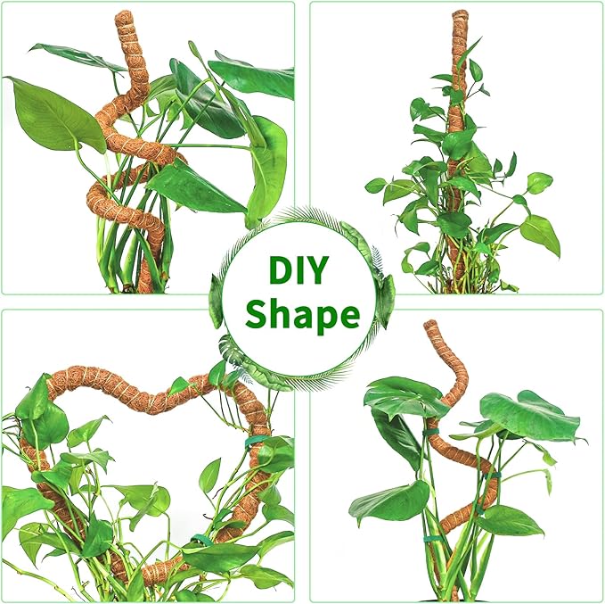 3 Pack Moss Pole, 35.4-Inch Moss Poles for Plants Monstera,Bendable Plant Support Stakes for Climbing Plants Indoor, Garden Trellis Plant Stick for Potted Plants, Pothos Philodendron