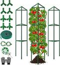 3 Pack Tomato Cages for Garden, 46.85Inches Tall Tomato Plant Support Stakes Adjustable Heavy Duty Steel Plant Tower Stakes, Updated Cucumber Trellis Garden Cages for Climbing Vegetable Flowers Fruits