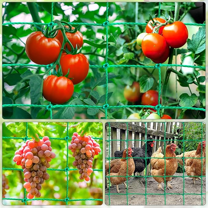 Trellis Netting - Garden Netting for Plants, 6.6x16.4 FT Garden Trellis Netting for Climbing Plants with 27 Strands Nylon Outdoor Indoor, Vegetable Grow Trellis Net for Tomato, Cucumber, Grape, Bean