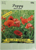 Set of Flower Seed Packets! Flower Seeds in Bulk - Great for Creating The Garden of Your Dreams! (100, Poppy - Red Corn)