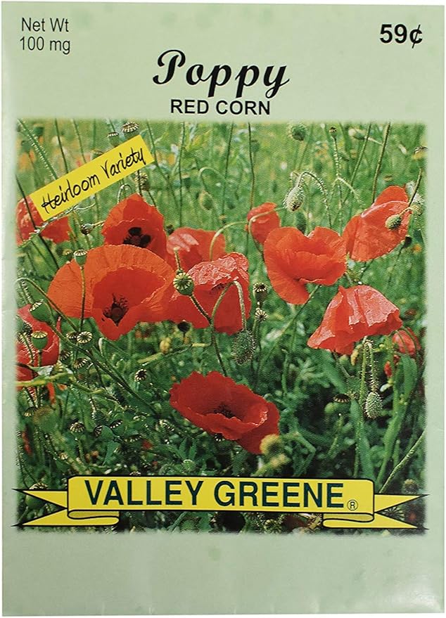 Set of Flower Seed Packets! Flower Seeds in Bulk - Great for Creating The Garden of Your Dreams! (100, Poppy - Red Corn)