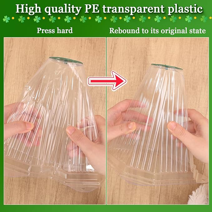 40 Pack Garden Cloches for Plants with 80PCS Ground Stakes,Clear Reusable Bell Covers with Rotatable Vent for Plant Protection,Garden Protector from Animals Birds Chicken,7.9" H X 6.7" D