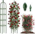 Joyhalo 2 Pack Trellis for Climbing Plants Outdoor, 74 Inch High Adjustable Garden Trellis for Flowers, Green Plastic Coated Steel Plant Stakes Use As Tomato Cage