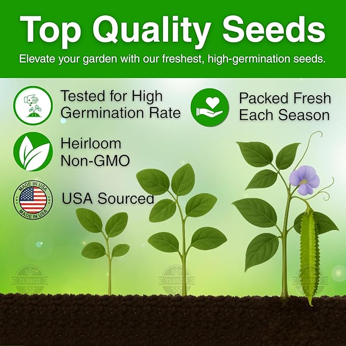 50+ USA Premium Winged Bean Seeds for Planting, Non-GMO Seeds – High-Yield, Nutritious, Tropical Climbing – Non-GMO, Heirloom Vegetable Dragon Four-Angled Bean