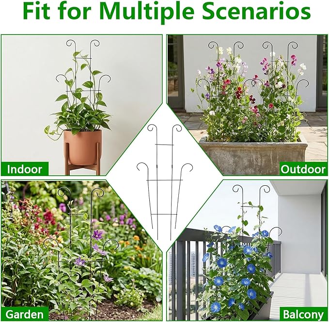 2pcs Plant Trellis Vine Plant Support Assembled and Rustproof for Pothos Hoya Ivy Monstera Flower for Garden Potted Plant Indoor Outdoor 24.7inch