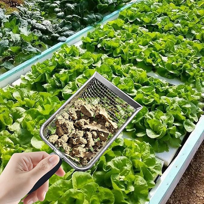 Soil Sifter for Gardening (2-Pack) – 3.8mm and 5mm Mesh, Heavy-Duty Metal Sifter for Dirt, Rocks, Compost and Sand, Durable Garden Tool for Landscaping and Potting Soil