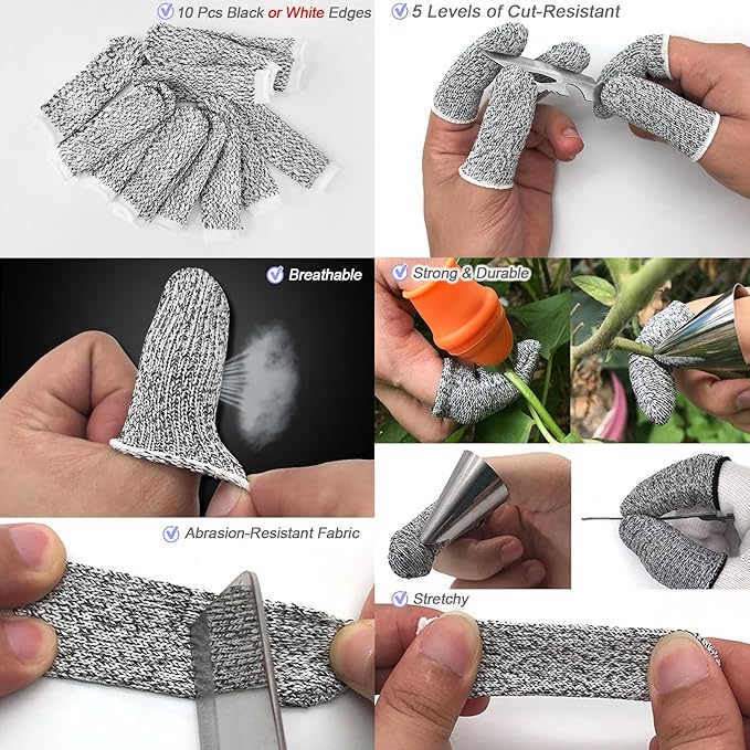 24Pcs Silicone Gardening Thumb Knife Pruner Anti-Cut Finger Cover Pruner Knife-Plants Fruit Vegetable Potted Kitchen Pickers Plant Picking Trim Harvesting Cutter Separator Garden Tool with Case