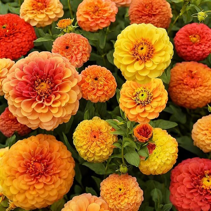 1500+ Crazy Blend Zinnia Seeds for Planting Non-GMO Annual Zinnia Flowers Seeds Vibrant Zinnia Elegans for Pollinator Gardens, Borders & Containers