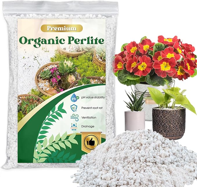 Organic Perlite for Plants,4 Quart Premium Horticultural Perlite for Indoor and Outdoor Plants,Enhance the Ventilation and Drainage of the Soil,Optimal for Potting Mixes
