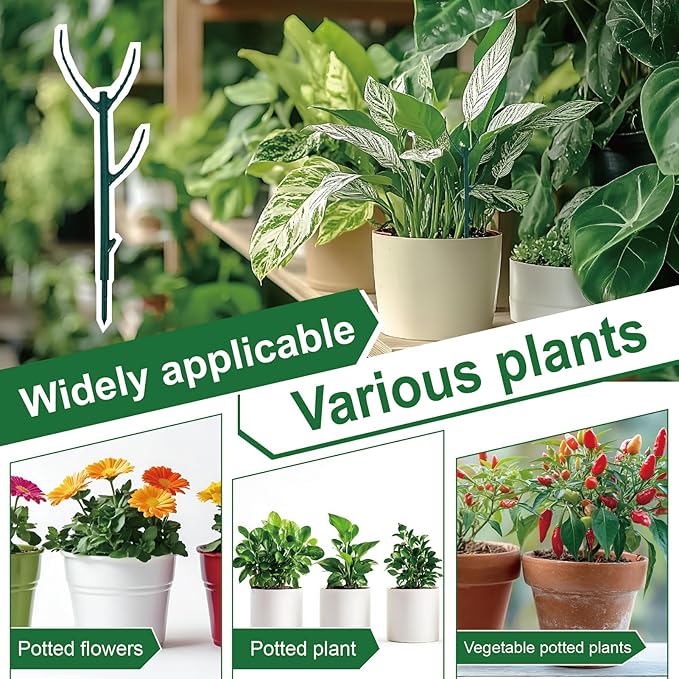15 Pack Stackable Plant Support Stakes, Climbing Plant Support Pole, Philodendron Garden Stakes for Potted Plants, Plant Holder Stick for Monstera, Pothos