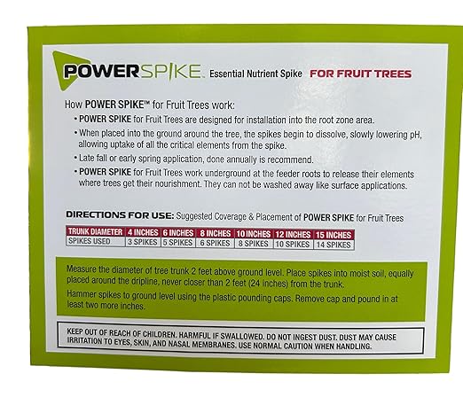 for Fruit Trees. Essential Nutrient Spike formulated to Feed All Types of Fruit Trees (Apple, Peach, Orange, Lemon, Lime, etc.) and Address Common Deficiencies (10 Spikes - 3.2 Lbs)