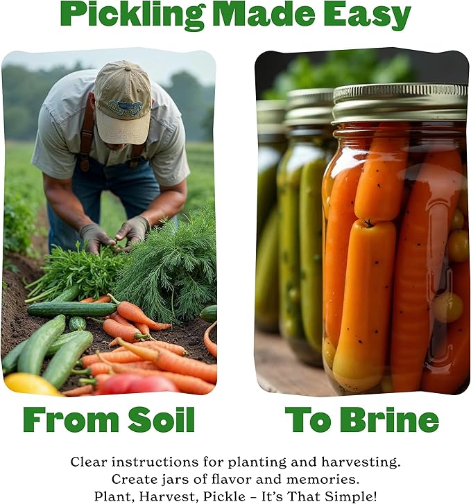 Epic Gardening Pickling Garden Seed Kit - 7 Non-GMO Varieties for Pickling, Includes Beets, Cucumbers, Dill, Jalapeños & More, Easy-to-Grow Seeds in Eco-Friendly Packaging, Perfect for Beginners
