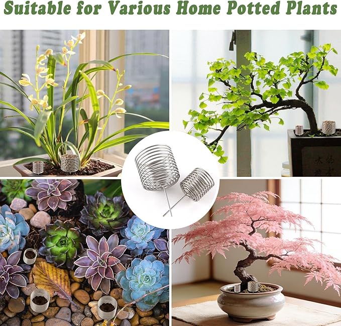 YBB 50 Pcs Stainless Steel Bonsai Fertilizer Baskets, 2 Size Cylindrical Bonsai Fertilizer Box Container Planting Nutrition Cups for Succulent, Orchid, Potted Plants