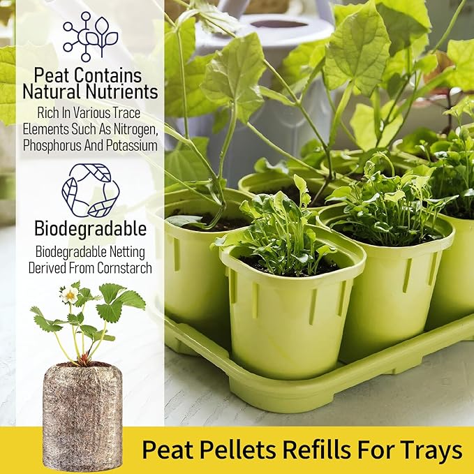 Legigo 300 Pcs 30mm Seed Starter Peat Pellets for Seedlings- Compressed Seed Starter Pods Seed Starting Pellets Plugs Soil Peat Pods for Starting Seeds, Garden Planting Herb Flower Vegetables