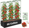 3-Pack Tomato Cages with 86 Gallon Raised Garden Bed - 41" Anti Collapse Heavy Duty Plant Support Trellis for Climbing Vegetables Plants Flowers ,Adjustable Vertical Tomato Trellis for Garden Balcony