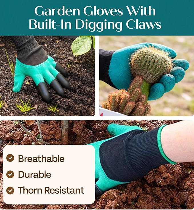 GROWIT Heavy Duty Gardening Tools - Gardening Gifts for Women, Men, Mom, Dad - Durable, Ergonomic Garden Tools Set