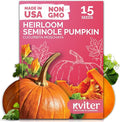 KVITER 15 Seminole Pumpkin Seeds for Planting (Cucurbita Moschata) - Heirloom Pumpkin Seeds Organic for Indoor & Outdoor Planting, Non-GMO Mini Pumpkins Vegetable Seeds for Planting