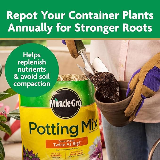 Miracle-Gro Potting Mix for Container Plants, Flowers and Vegetables, 2 cu. ft. & 24 Pack Indoor Plant Food Spikes, Continuous Feeding for Houseplants