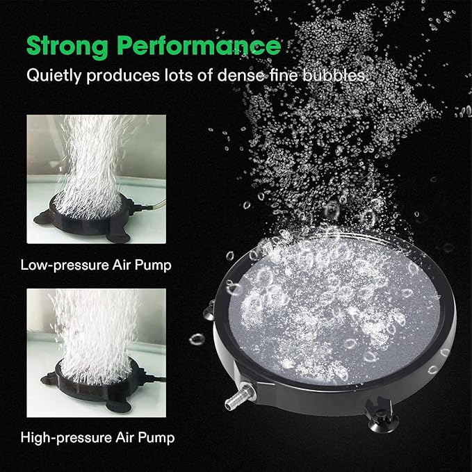 VIVOSUN Air Stone Disc 8 x 8 Inch with Shell and Sucker for Aquarium, Fish Tank and Hydroponics Air Pump (Pack of 2)