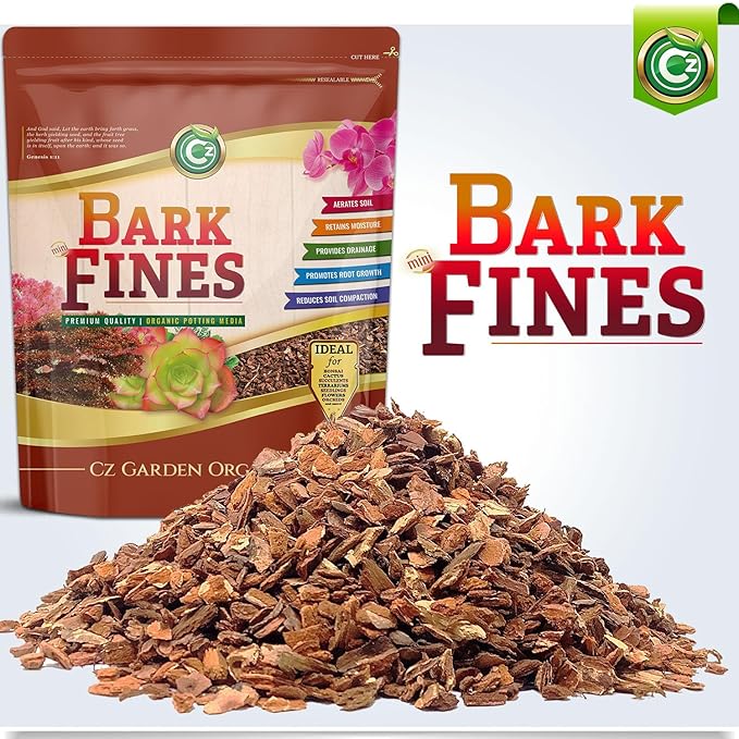 Potting Bark Fines (Chips) - Made in USA Premium Garden Soil Amendment Mix for Proper Root Development of Bonsai, Orchids, Phalaenopsis, Cattleyas, Indoor/Outdoor Plants, Reptile Terrarium Bedding