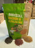 Todd's Seeds Sprouting Seed Mix; Broccoli, Radish, Alfalfa, Non-GMO, Chemical Free, High Germination (1/4 Pound)
