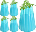 Adnee 5 Pack Water Filled Plant Protectors-19 x 17 Inch Reusable Wall of Water Plant Covers for Tomato Plants-Blue Early Season Insulating Plant Protective Cover for Outdoor Winter Freeze Protection