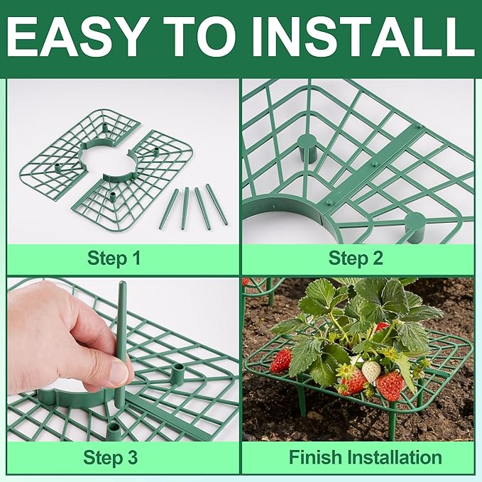 10Pack Strawberry Plant Support, Strawberry Plant Stand Holder Reusable Strawberry Plant Protector Greenhouse Strawberry Trellis Accessories Strawberry Planter for Strawberry Garden Plants