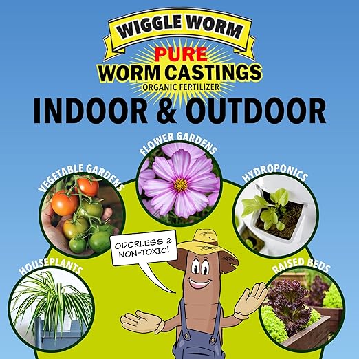 100% Pure Organic Mineral-Dense Worm Castings Fertilizer, 30lbs - Improves Soil Fertility and Aeration for Growing Better Houseplants, Vegetables, and More