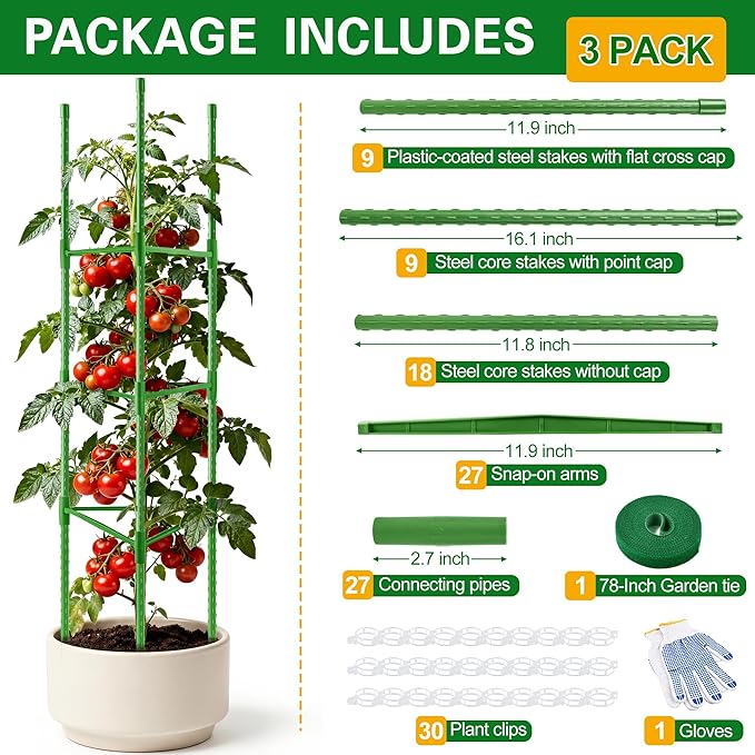 WAENLIR Plant Cages & Supports (51inch 3Pack)
