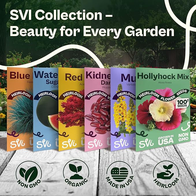 SVI 1000 Red Sage Seeds for Planting Outdoors (Salvia coccinea) – Scarlet sage, Deer Resistant Wildflower – Heirloom Flower Seeds to Plant Outside & Inside Garden, Beds, Containers