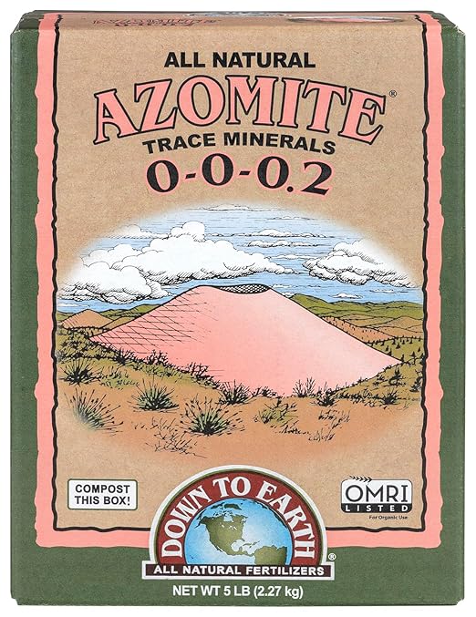Down To Earth All Natural Fertilizers Organic Azomite Powder Trace Minerals - Essential Minerals for Improving Plant Growth 0-0-0.2, 5 lb