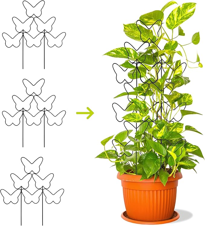 Indoor Plant Trellis for Climbing Plants – Support Structure for Potted Plants, Small Plant Trellis for Pothos, Hoya, and Indoor Garden Climbing Plants (3PCS)