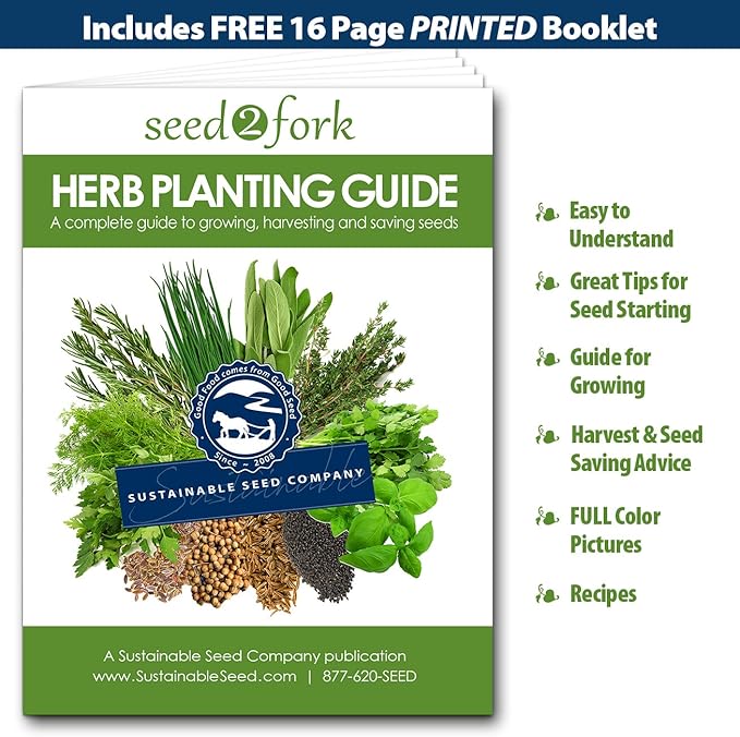 Culinary Herb Garden Kit – 10 Herb Seeds for Planting Indoors or Outdoors + 8 Soil Pucks – Basil, Cilantro, Lavender, Rosemary, Thyme & More
