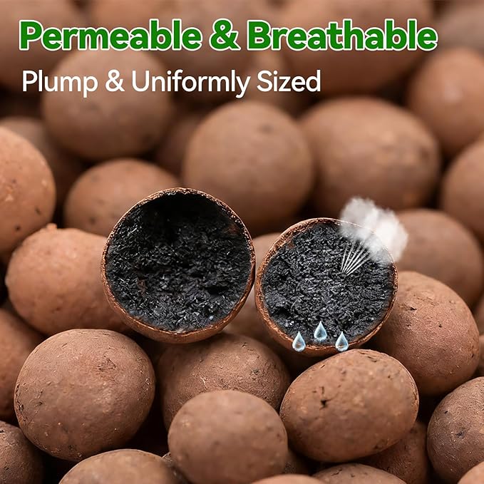 Zeedix 6QT Leca Clay Pebbles for Plants, 4mm-16mm Clay Balls Hydroton Leca Balls for Hydroponic Growing Gardening Orchids Drainage Decoration Aquaponics