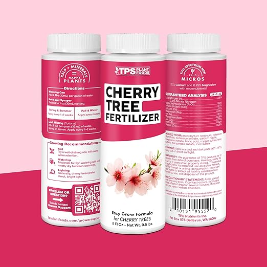 Cherry Tree Fertilizer – Liquid Plant Food for More Blossoms, Better Fruit Set & Stronger Roots, 32 oz