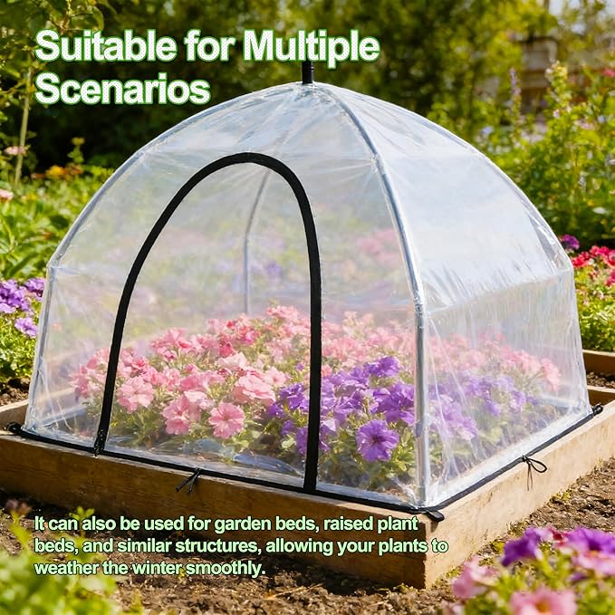 36″*36″*35.5″, Mini Greenhouse Winter Plant Warm Covers - Raised Bed Cover for Seed Starting, Warm Tent Freeze Protection Humidity Domes for Gardening & Winter Shelter and Protecting Plants, 2pcs