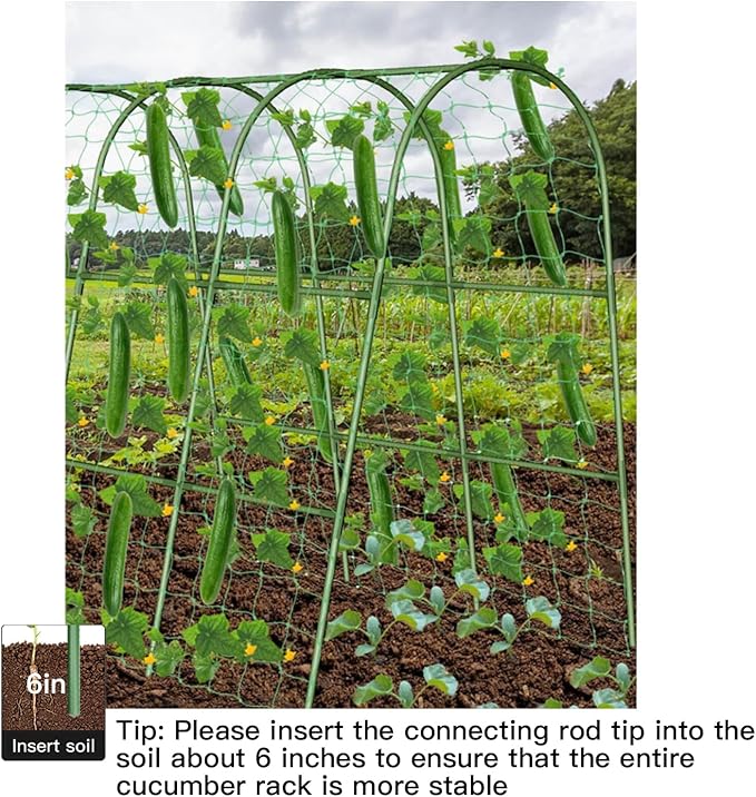 U-Shaped Cucumber Climbing pergola up to 56.5in, up to 46.5in, Outdoor Climbing Arched Plant Garden net, Vegetable Plant Support, loofah Climbing pergola