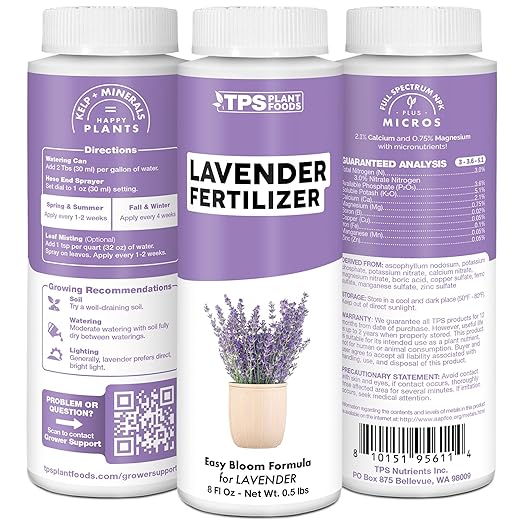 Lavender Fertilizer – Liquid Plant Food for More Blooms, Stronger Roots & Healthy Growth, 32 oz